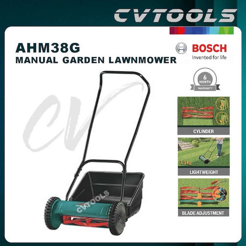 Bosch Home & Garden Manual Hand Push Cylinder Lawn Mower, 38 cm