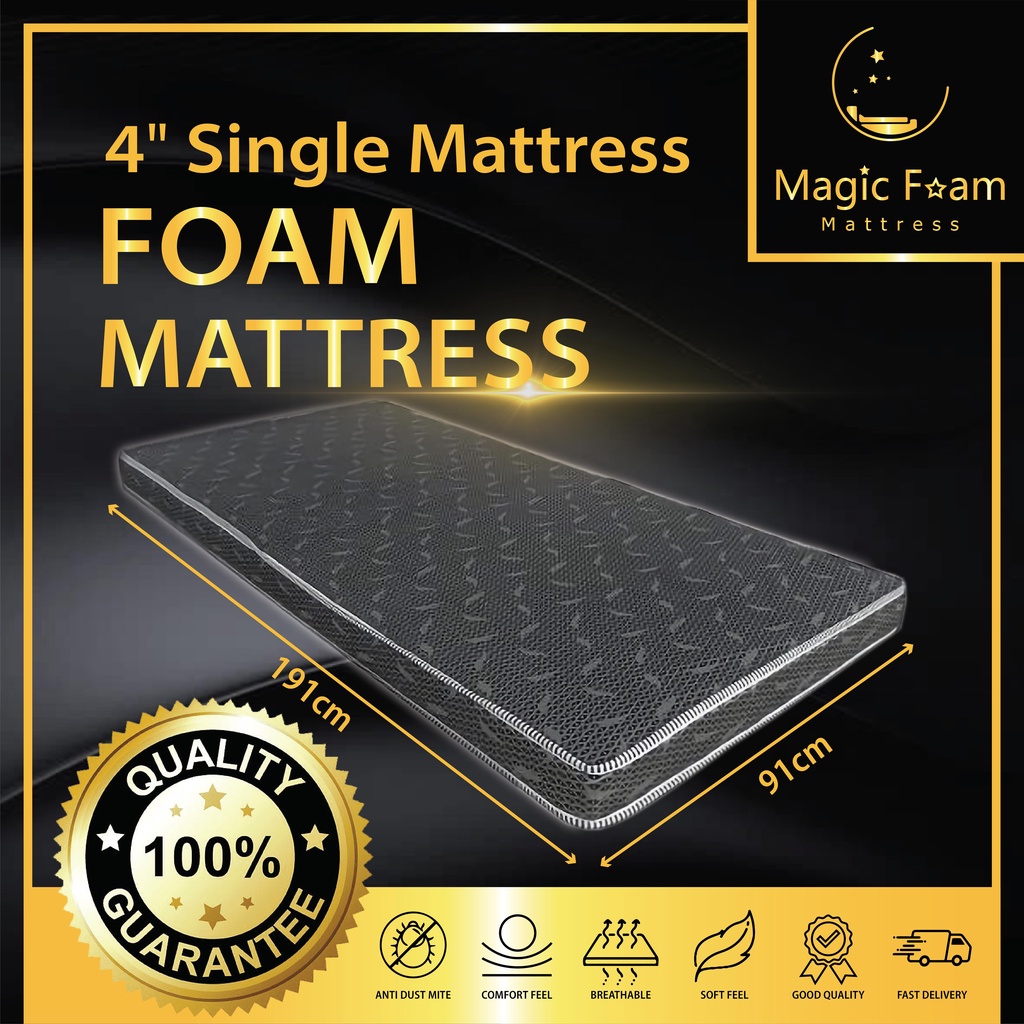 4 Inch Tilam Single Bujang High Density Foam Mattress Shopee Malaysia