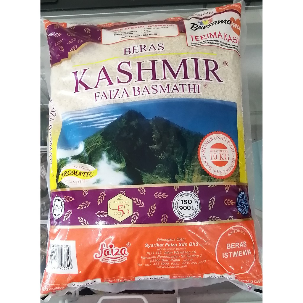 Beras Kashmir Faiza Basmathi 10kg Shopee Malaysia