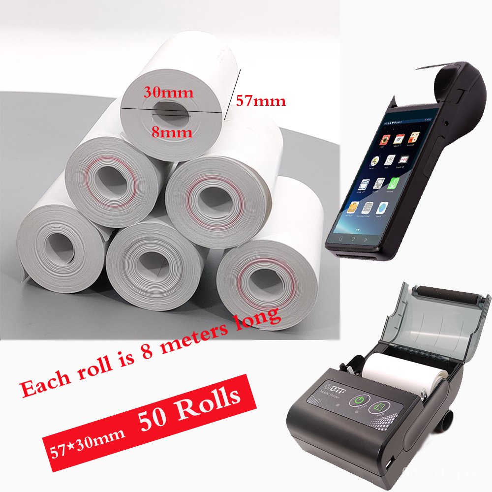 Bundle Thermal Receipt Paper Roll Kertas Resit Mesin Printer Srs Ssm 5840mm Topup Pos 4057