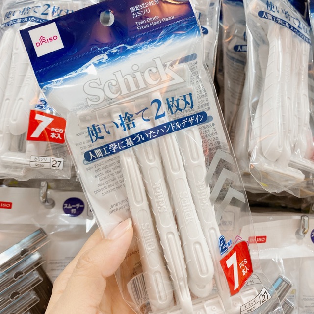 Daiso Schick Razor Twin Blade 7pcs Shaving Grooming | Shopee Malaysia