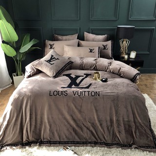Velvet LV Chanel YSL Hermes Versace Bedding Sets