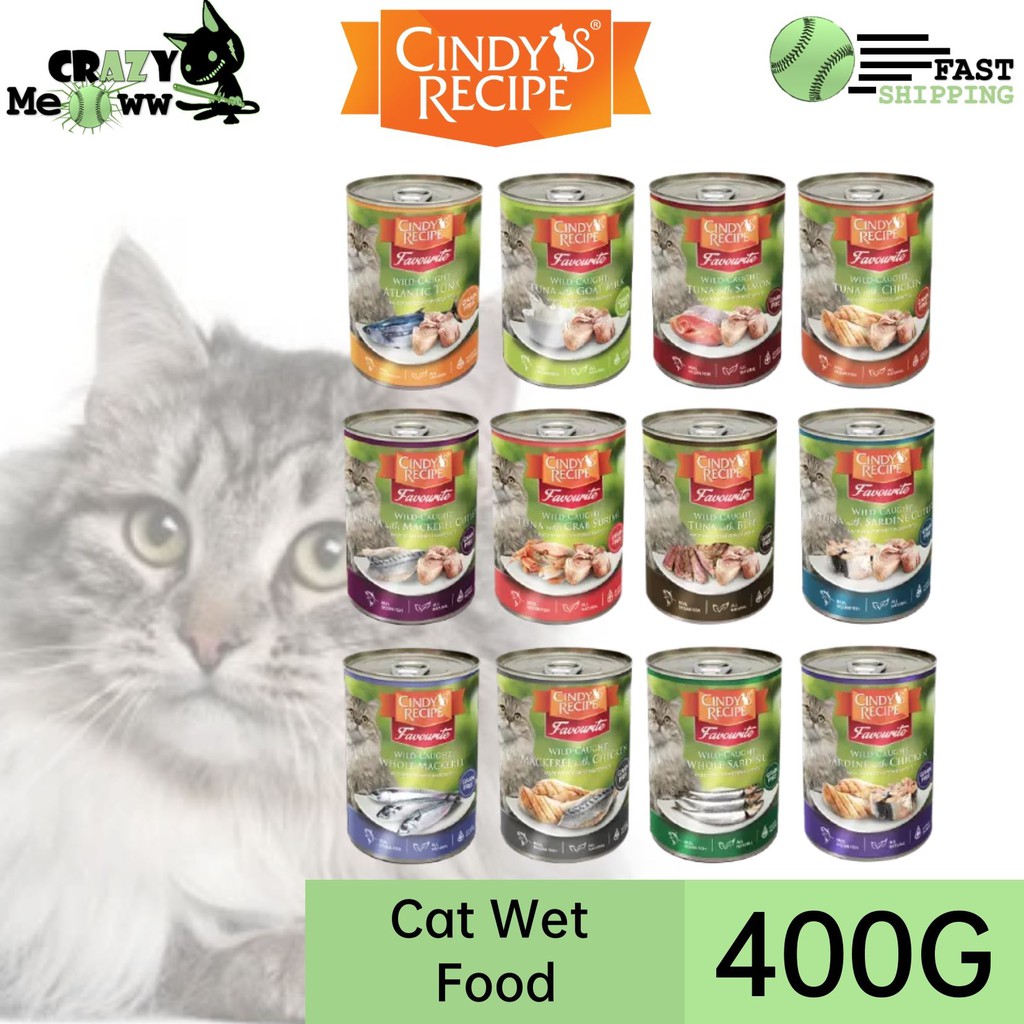 Cindy's Recipe Favorite Can Wet Food 400g - (Sardine, Mackerel, Chicken ...