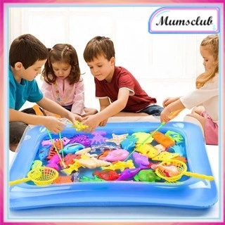 Toy Fishing Game Magnetic Fishing Rod Fish Models Catching Game Kids Bath