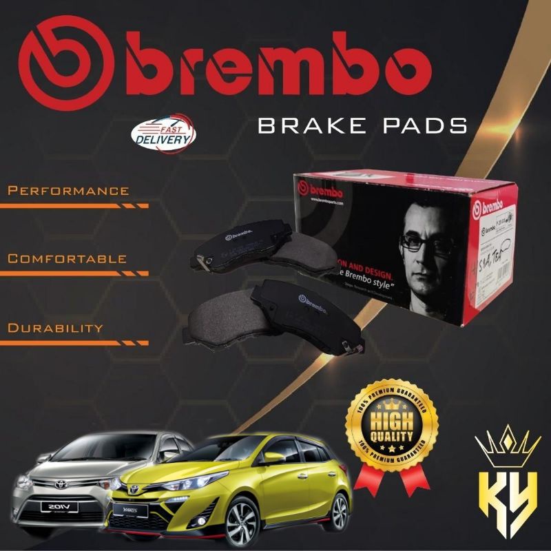 BREMBO CERAMIC NAO FRONT BRAKE PAD TOYOTA VIOS NCP150 E.J, TOYOTA VIOS