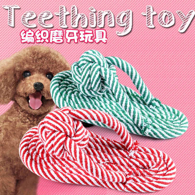 Pet Cotton Rope Toy Slippers Dog Molar Bite-Resistant Cat Knot | Shopee ...