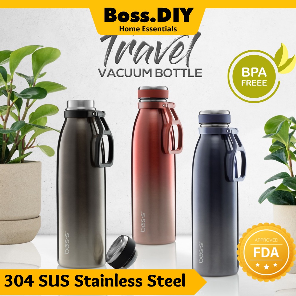 BOS'S Travel Vacuum Bottle 1000ml / 750ml / 500ml【304 SUS Stainless Steel】 Shopee Malaysia