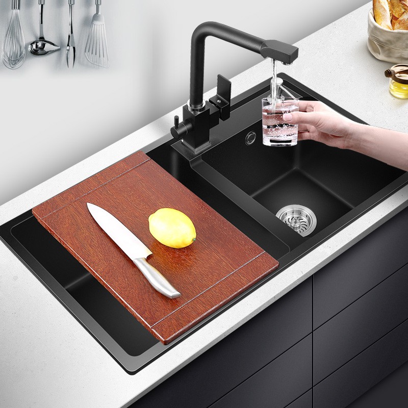 Gen quartz stone sink package kitchen sink granite large double sink ...