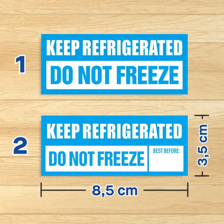 Keep Refrigerated Do Not Freeze Sticker 8.5 x 3.5 cm (1 Pack / 100 pcs ...