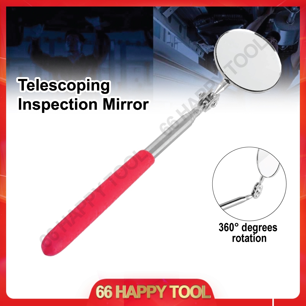 Herwey Telescopic Mirror, Inspection Mirror, Car Telescopic Inspection Mirror Extending Detection Round Lens Hand Tool