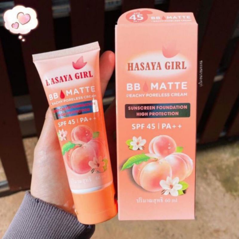 HASAYA GIRL Peach BB Mattesunscreen foundation SPF45/PA++ Shopee