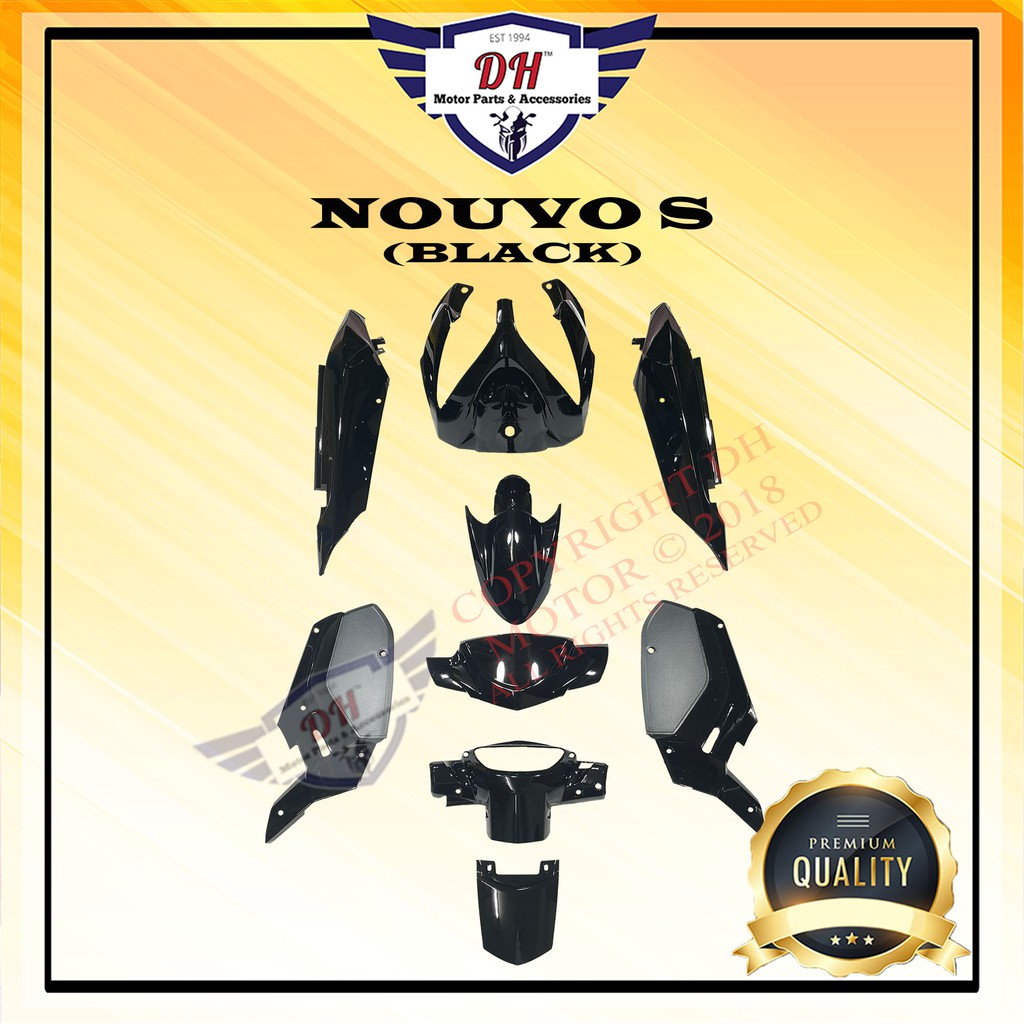 NOUVO S COVER SET (BLACK) YAMAHA NOUVO S Shopee Malaysia