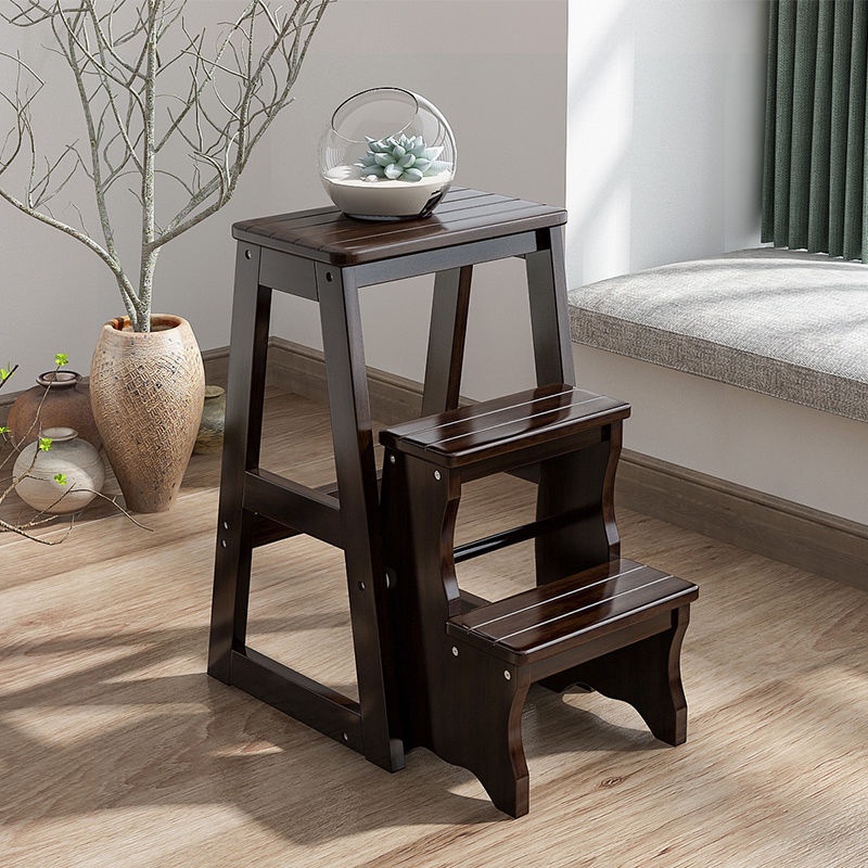 High Quality 3 Step Ladder Folding Multifunctional Solid Wood Step ...