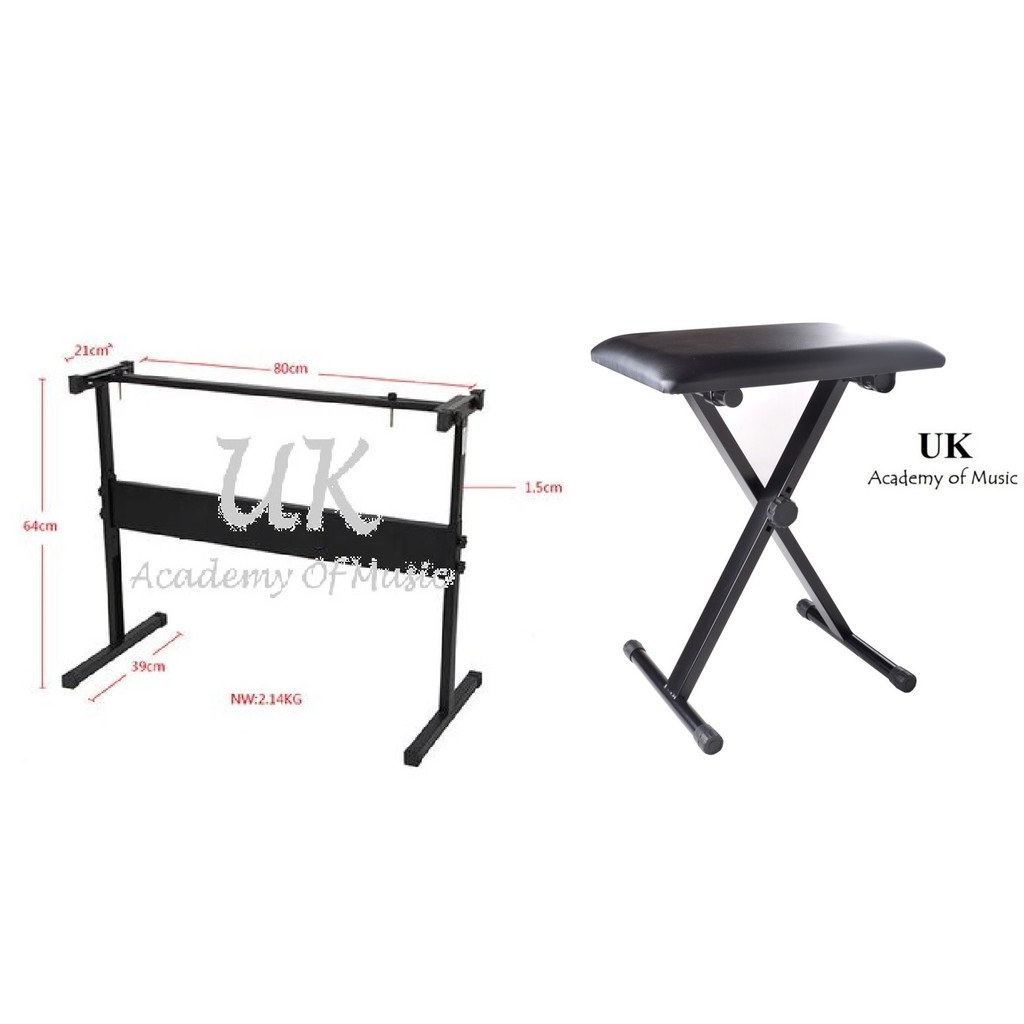 Portable Keyboard Stand and Piano Stool / Chair Solid Heavy Duty