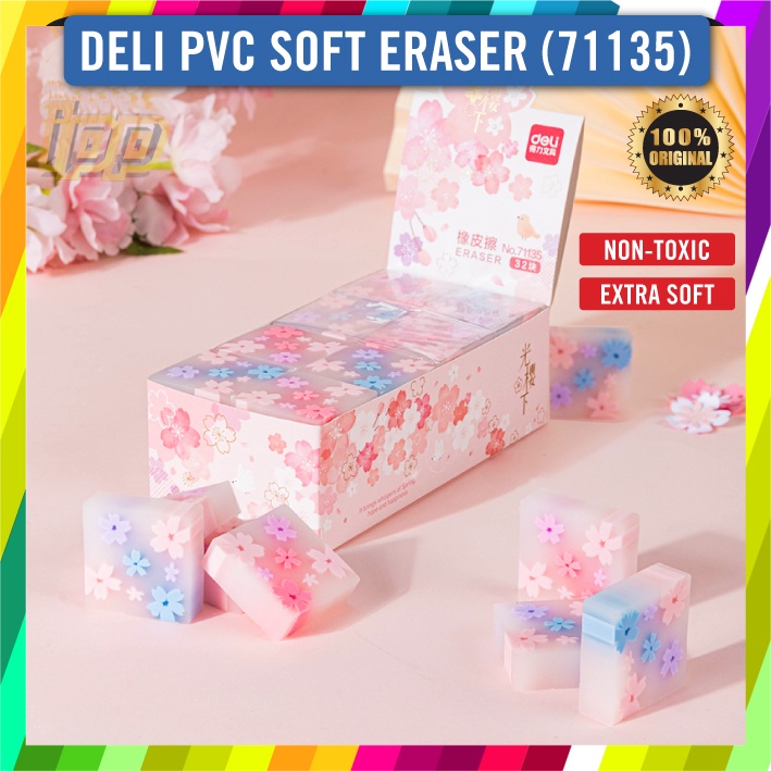 Deli PVC Soft Eraser / Soft Clean and Dust Free Eraser (71135) 1pc