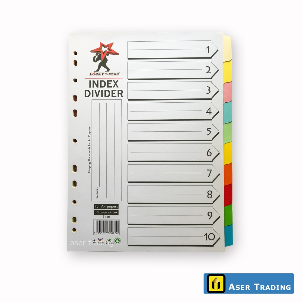 LUCKYSTAR INDEX DIVIDER 10 COLOURS (5 Sets) Shopee Malaysia