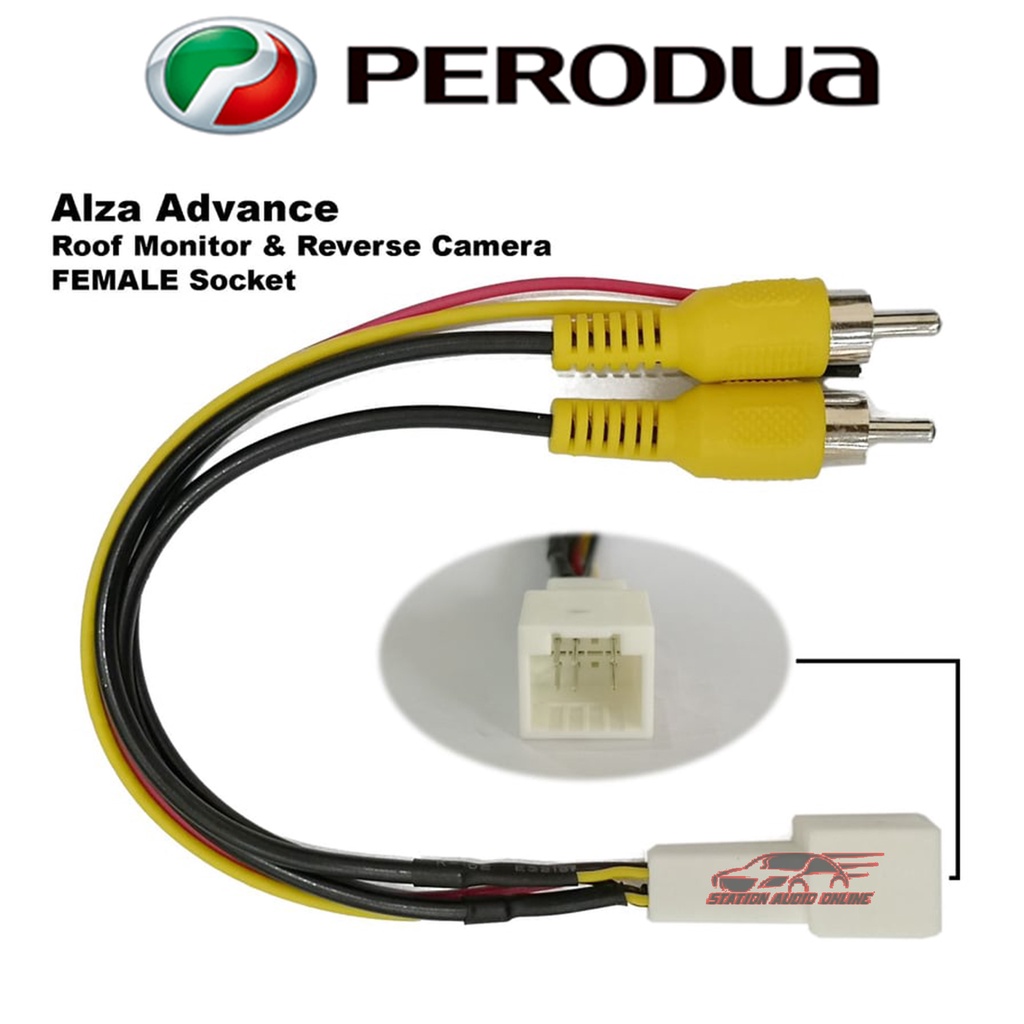 Perodua Alza ADVANCE Roof Monitor + Reverse Camera / Myvi '18 & Bezza  ADVANCE Reverse Camera Female Socket
