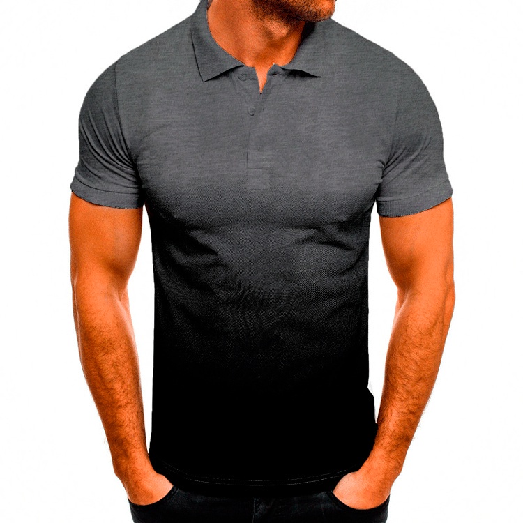 Men Shirt Short Sleeve Polo Shirt Contrast Color Summer Streetwear ...