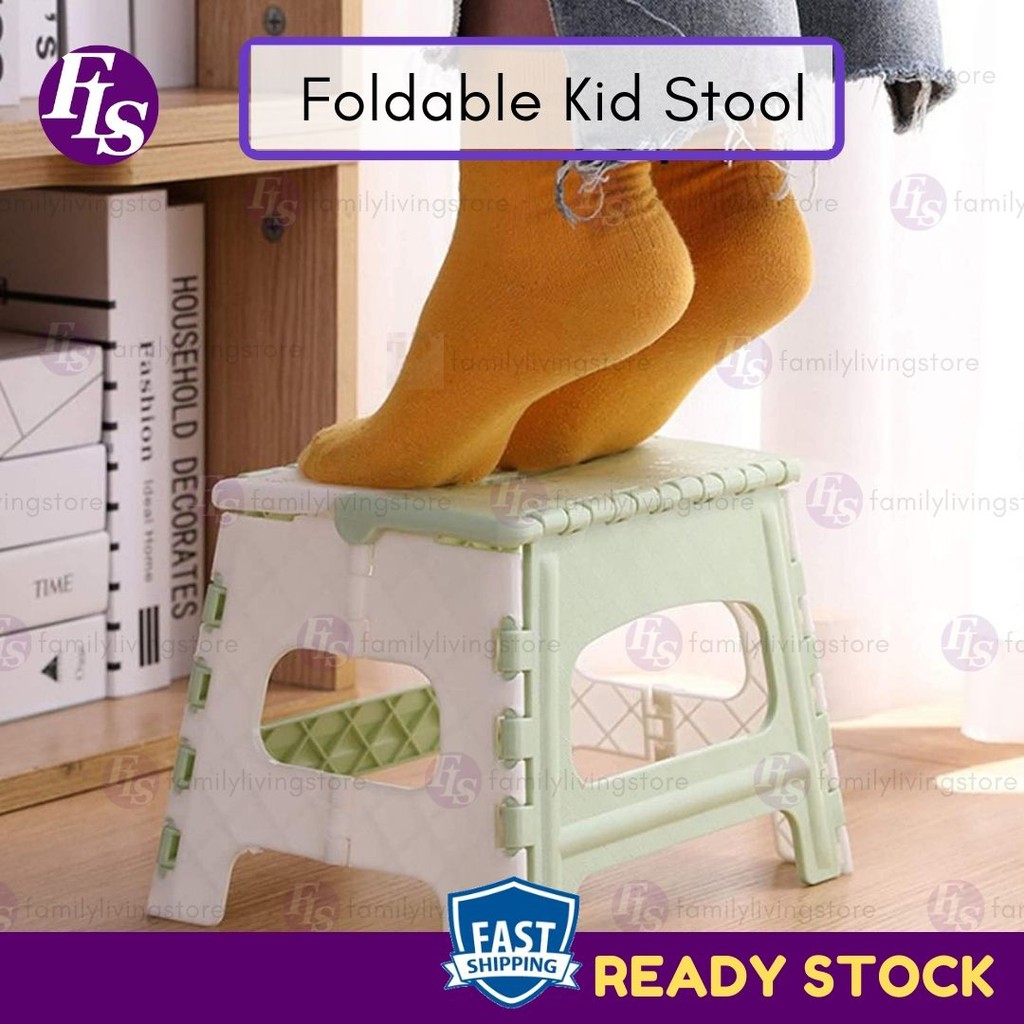 EZDIY Portable Foldable Lightweight Child Stool Kids Step Chair Kerusi ...