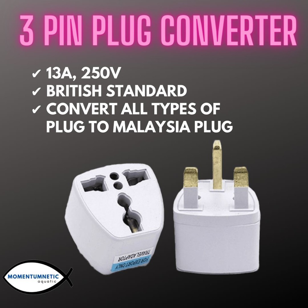 🔥READY STOCK🔥 Universal 3 Pin Travel Adapter / Plug Converter / US EU
