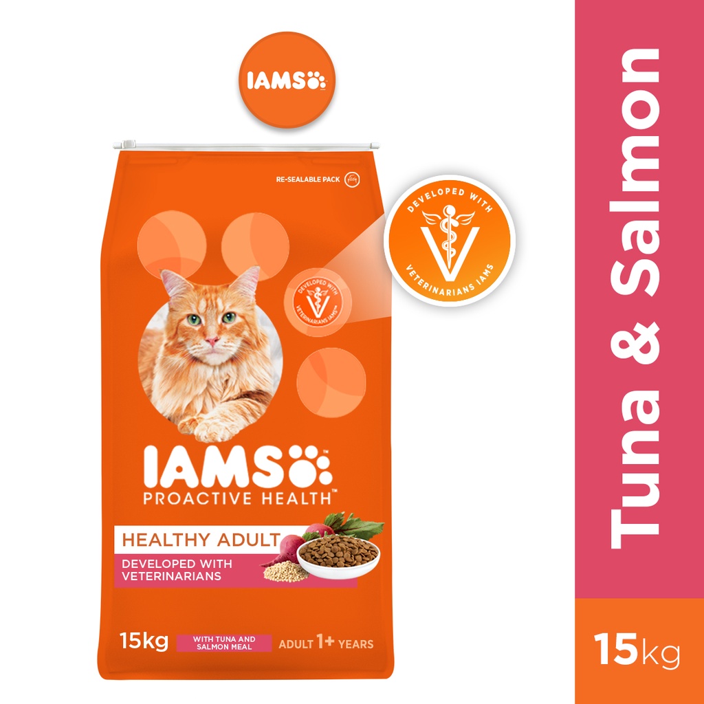 IAMS Proactive Health Premium Cat Food Cat Dry Food in Tuna and Salmon