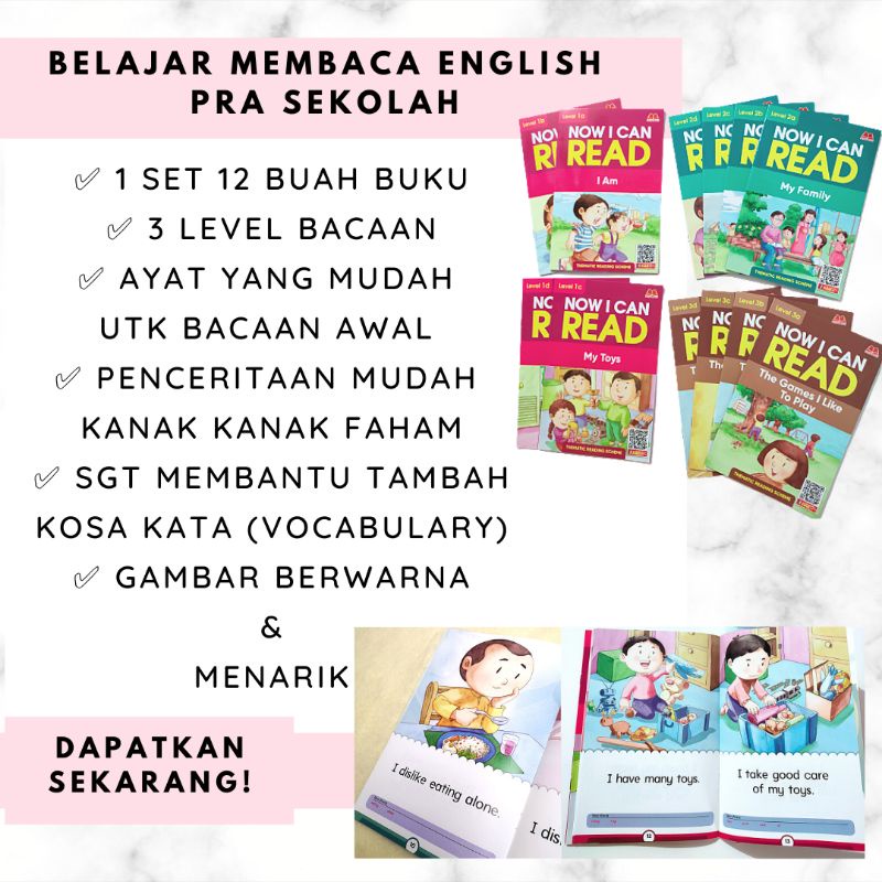 Buku latihan membaca prasekolah darjah 1 bahasa Inggeris English ...