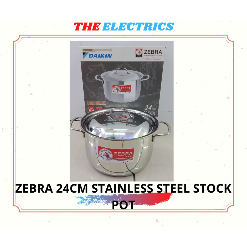 (100 ORIGINAL ) ZEBRA 24CM STAINLESS STEEL STOCK POT Shopee Malaysia
