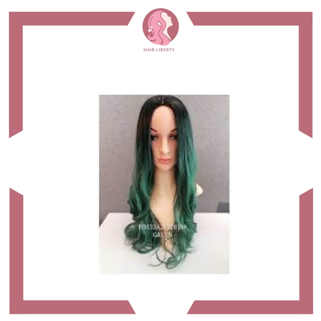 Wig Long Hair Curly Volume Green Shopee Malaysia