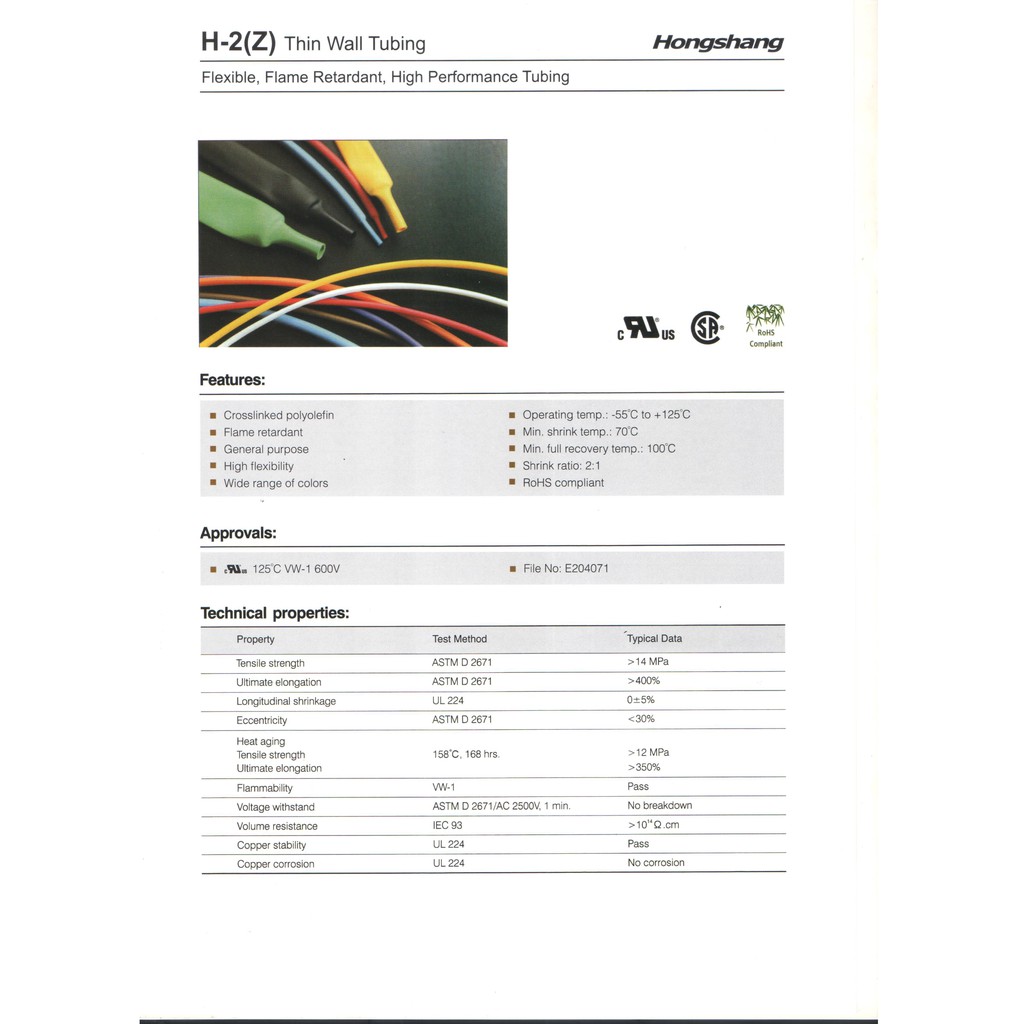 100 Meter/1 Roll - HONGSHANG Heat Shrinkable Tubing/Sleeving Ø5-11mm ...