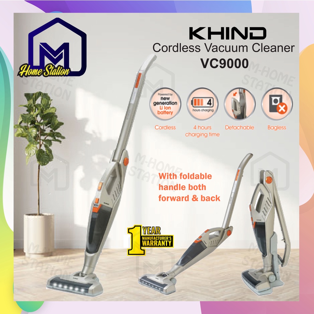 Khind Cordless Rechargable Vacuum Cleaner 2 in 1 Stick & Handheld