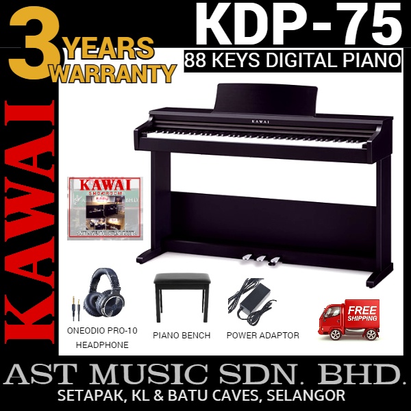 Kawai KDP75 Digital Home Piano Embossed Black (KDP75 / KDP 75