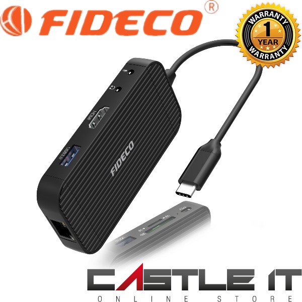 FIDECO TC09 USB C HUB MULTIPORT ADAPTER 9-IN-1 TYPE C HUB WITH 4K ...