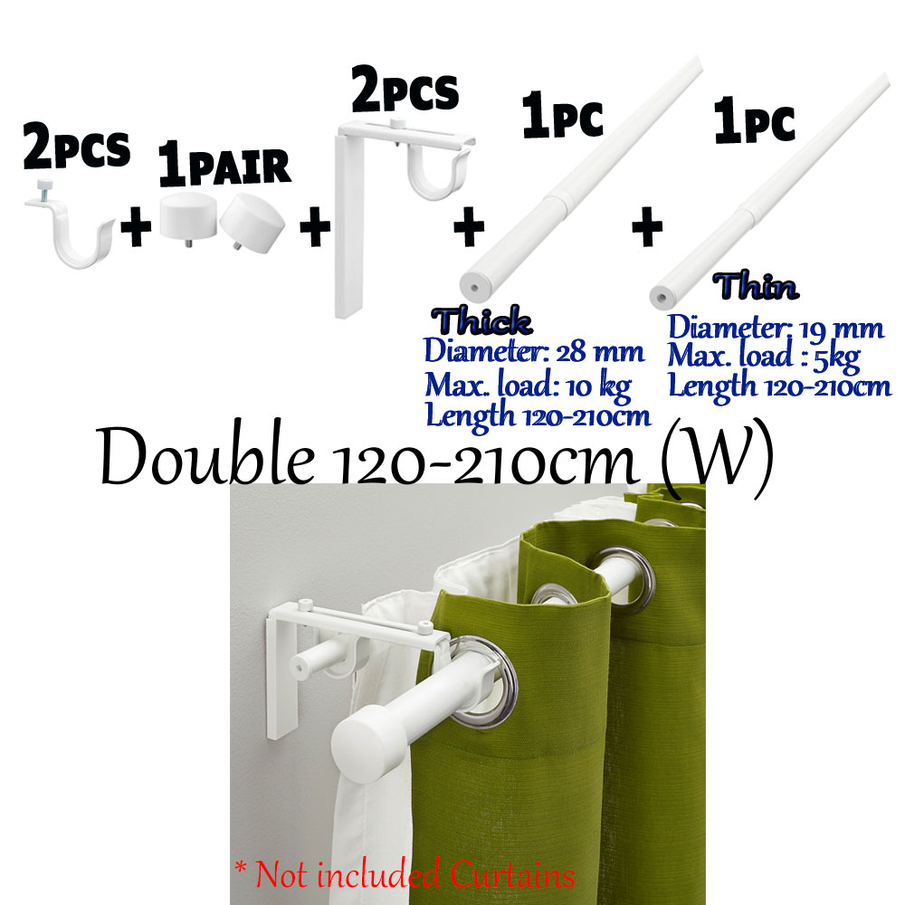 Rod Langsir Tingkap Curtain Rod Besi Langsir Batang Langsir Holder Set