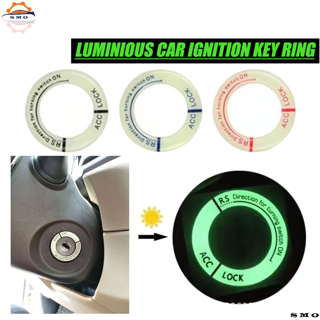 Car Ignition Switch Ring Luminous Sticker Accessories Key Starter Hole