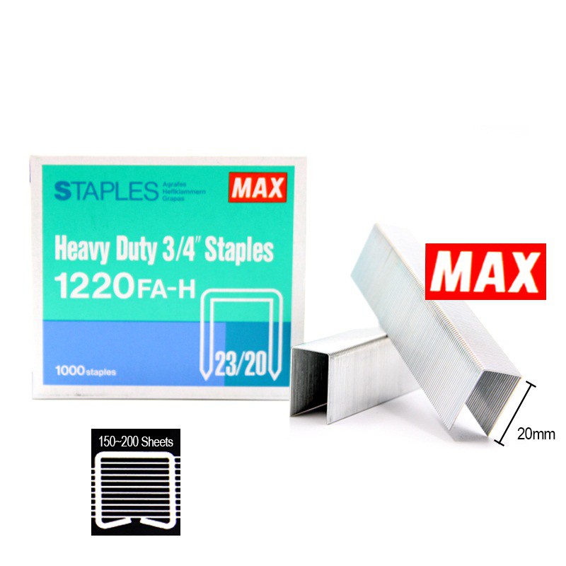 MAX All Size Heavy Duty Staples (Stapler Bullet Refill / Dawai Kokot ...