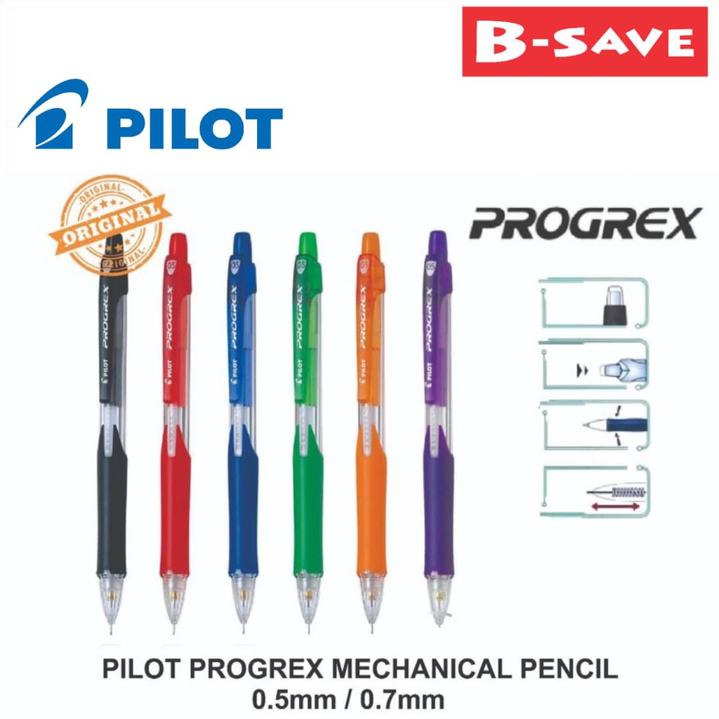 Pilot Mechanical Pencil Progrex 0.3 / 0.5 / 0.7 / 0.9mm Shopee Malaysia