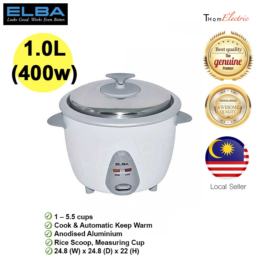 Elba Rice Cooker 1.0L ERC1066T automatic non stick Rice Cooker Periuk
