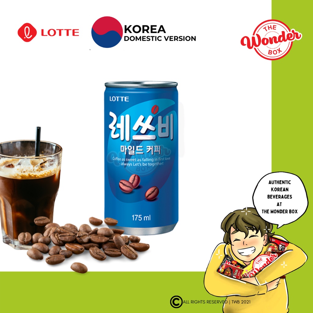 MADE IN KOREA Korean Canned Coffee LOTTE Let's Be Mild Coffee 175ml THE WONDER BOX Shopee