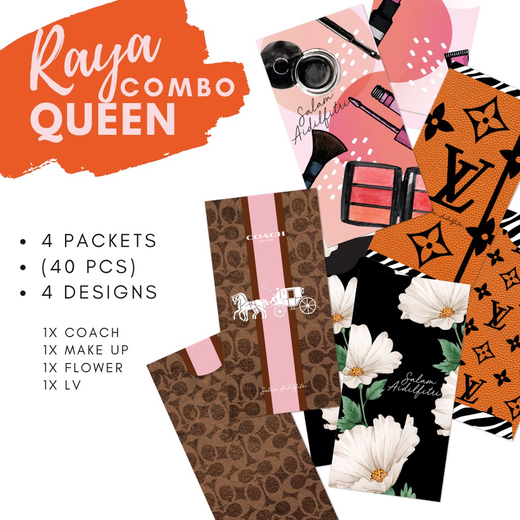 RAYA COMBO SALE - Sampul Raya Combo Queen (4 packets) | Shopee Malaysia