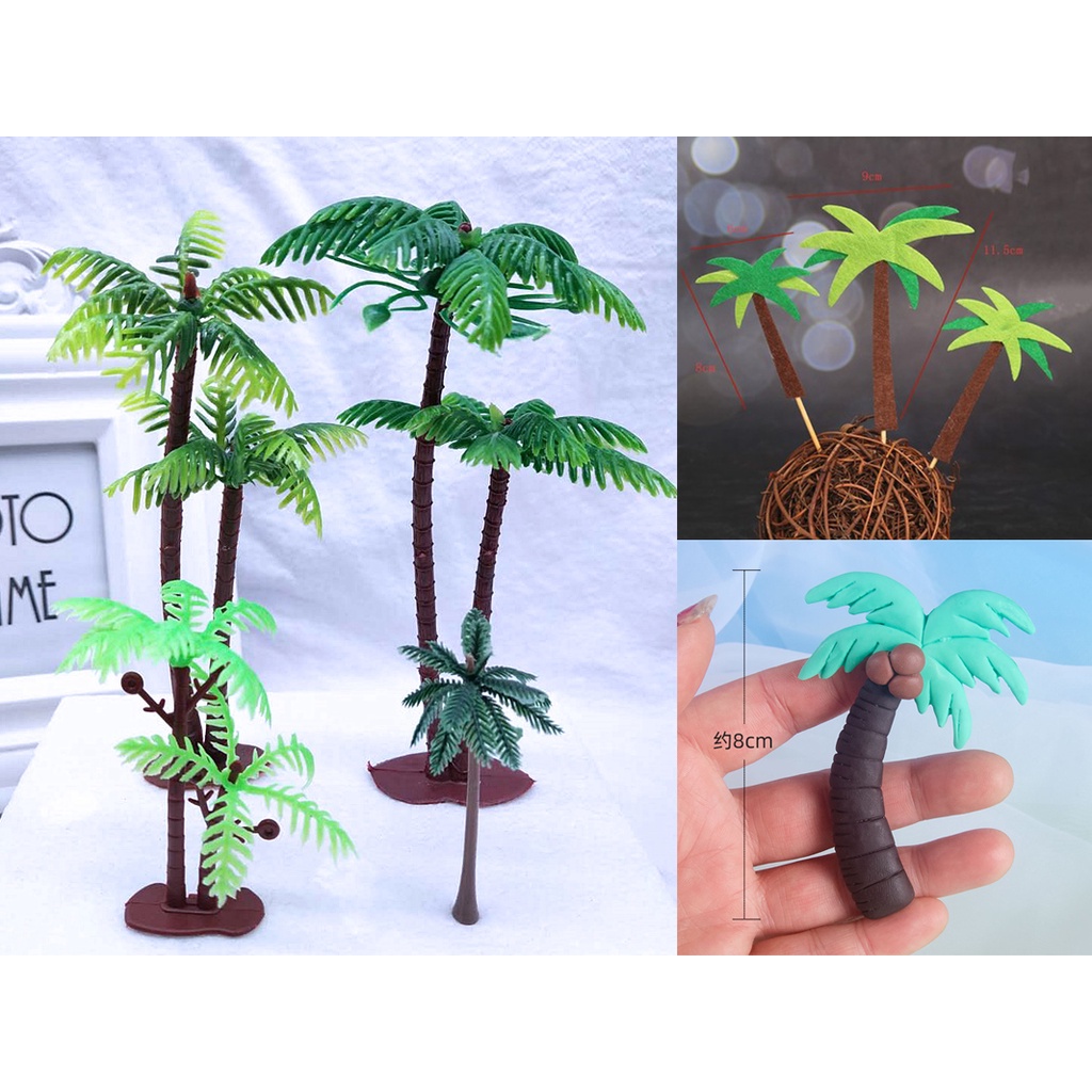 【READY STOCK】 Coconut Tree 3D grass Cake Topper & Decoration