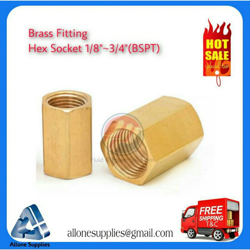 Brass Fitting Hex Socket 1/8