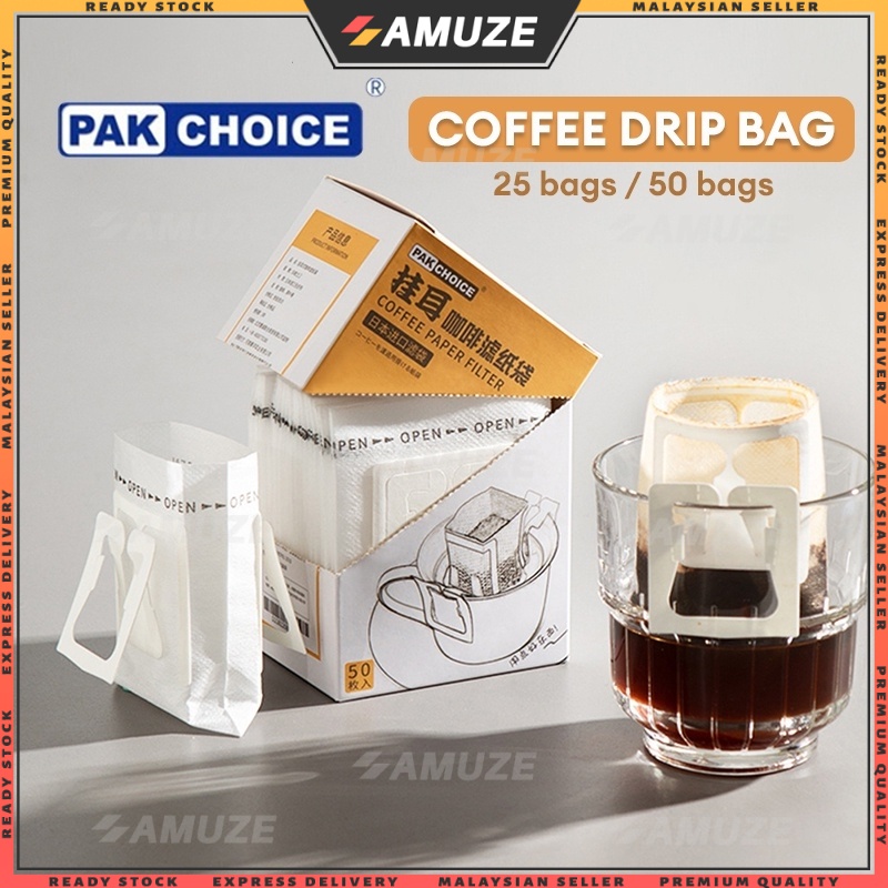 PAKCHOICE Espresso Coffee Filter Drip Bag 50's Double Hanging Ear ...