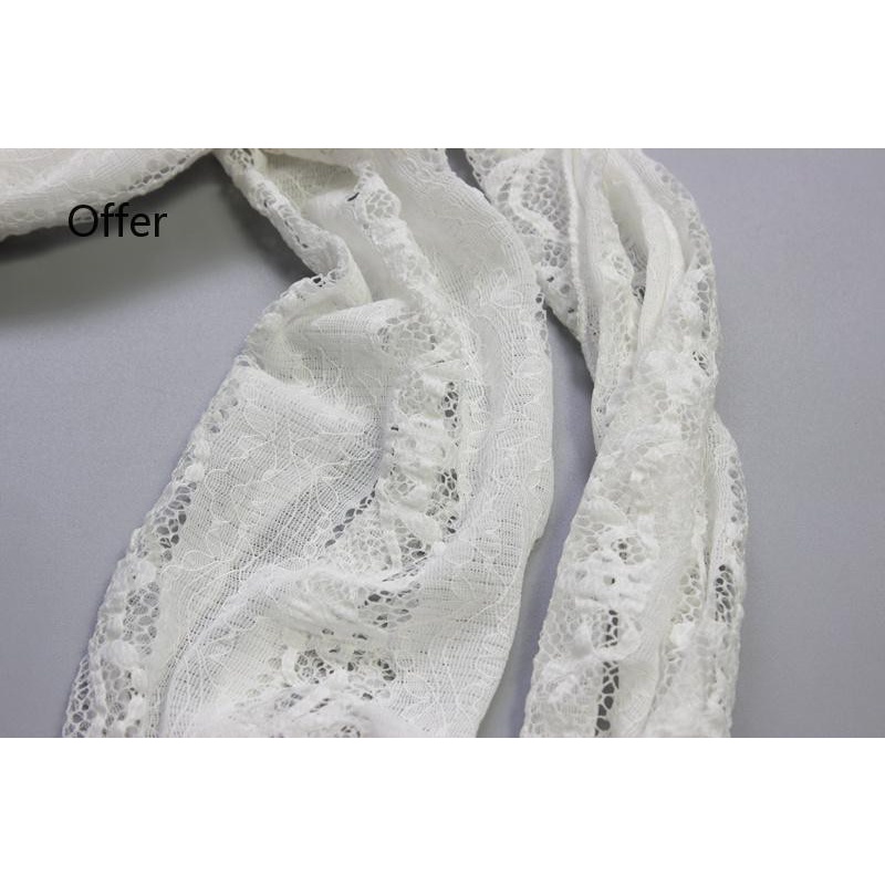 summer silk hollow small narrow scarf, Lace versatile Korean scarf