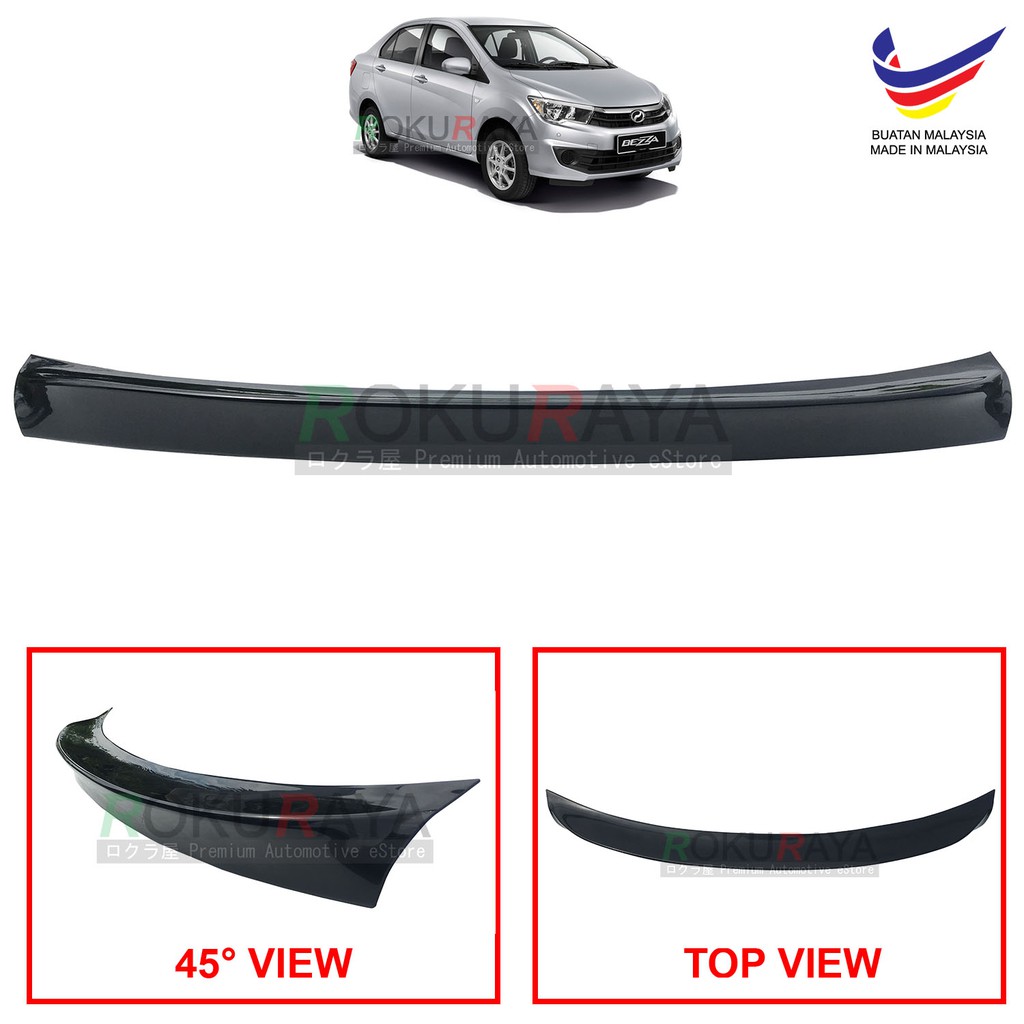 [BLACK] Perodua Bezza 2016 Ducktail ABS Plastic Rear Bonnet Trunk Lip ...
