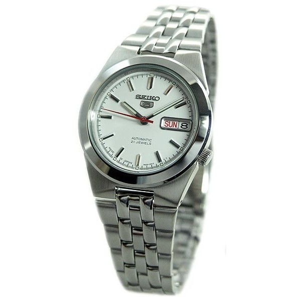 Seiko 5 Seiko Five Japan Model White Dial 21 Jewels Automatic Day Date Watch SNKE15J1 Men Watch