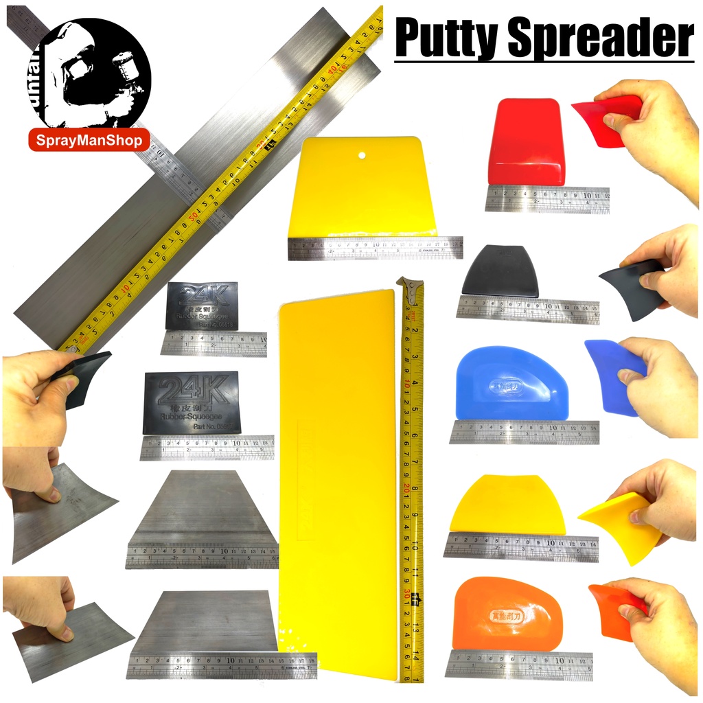 Putty Spreader Blade Flexible Rubber Steel Plastic For Car Putty And