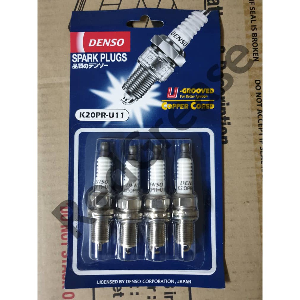 DENSO SPARK PLUG K20PR-U11 4 PIECES/SET ( Wira, Perdana, Honda Civic ...