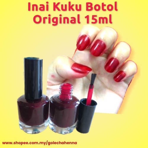 Inai Kuku Botol Cantik Pekat Merah Tak Cair Qaulity A Plus Wholesale ...