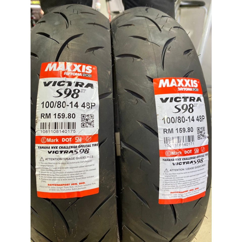 Tayar Tubeless Maxxis Victra S98 F1 motorcycle SCOOTER NMAX NVX155 Tyre ...