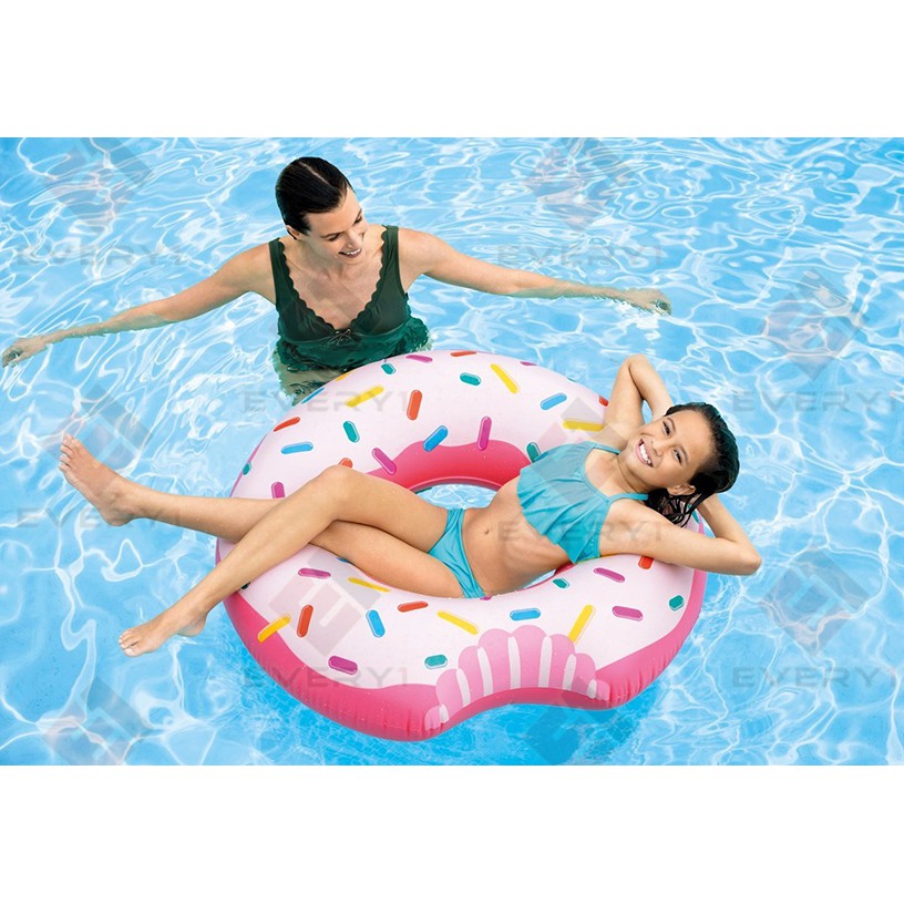 INTEX 56265 Inflatable Giant Swimming Ring Donut Tube Pool Float For ...